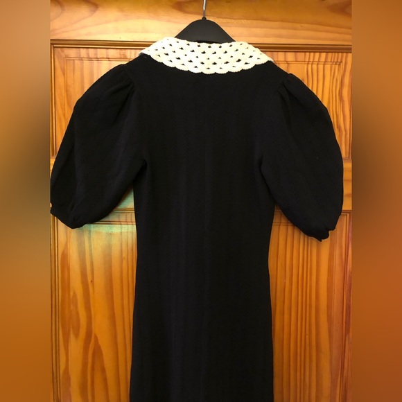 SANDRO Villa Crochet Collar Midi Dress - Picture 7 of 13